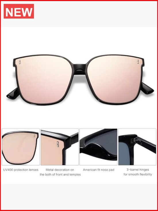 Square Sunglasses for Women Men Vintage UV400 Protection